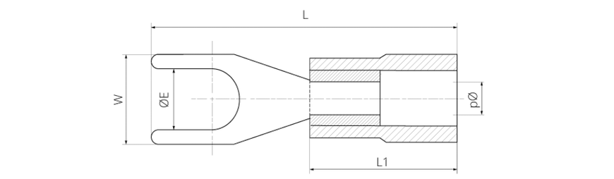 Наконечник вилковий з ізоляцією SV 5,5-6 (4-6/6) (100 шт) TAKEL