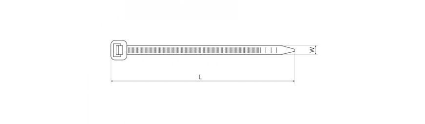 Стяжка кабельна (хомут) біла 3х100 (2,5х100мм) (100 шт) TAKEL (3926300090/3925908000)