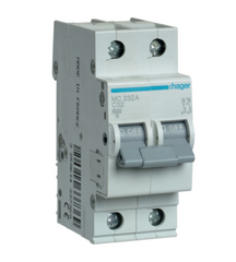 Автоматичний вимикач HAGER MC232A 2-полюса, 32A, C, 6kA