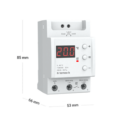 Терморегулятор для елекричної теплої підлоги terneo b на 32 ампера